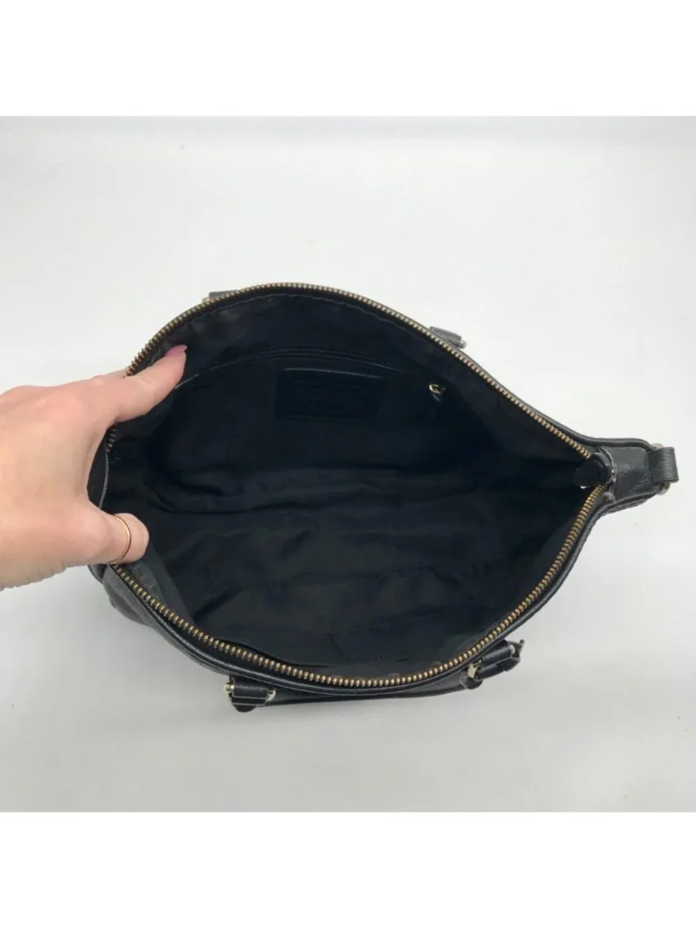 Coach Black Pebbled Leather Convertible Central Satchel Bag